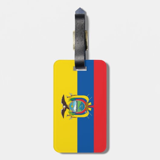 Ecuador-Flagge Gepäckanhänger (Rückseite vertikal)