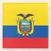 Ecuador-Flagge Glasuntersetzer (Vorderseite)
