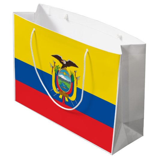 Ecuador-Flagge Große Geschenktüte (Rückseite Schrägansicht)