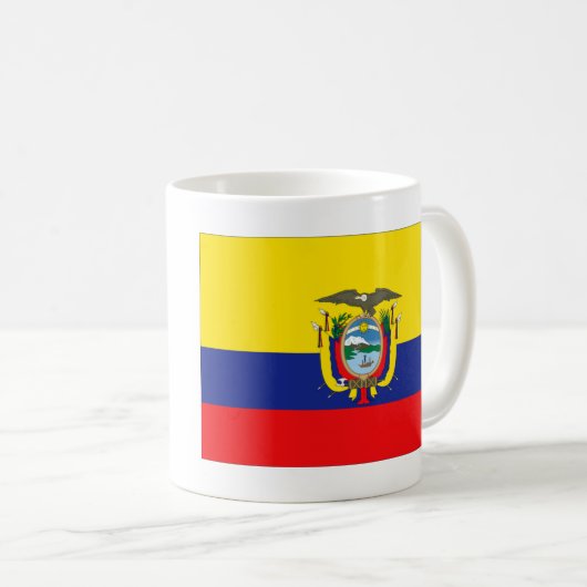 Ecuador-Flagge Kaffeetasse (VorderseiteRechts)