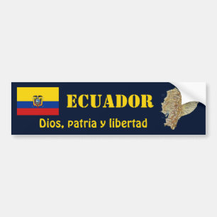 Ecuador-Flagge + Karten-Autoaufkleber Autoaufkleber