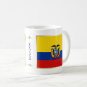 Ecuador-Flagge + Karten-Tasse Kaffeetasse (VorderseiteRechts)