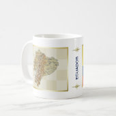 Ecuador-Flagge + Karten-Tasse Kaffeetasse (Vorderseite Links)