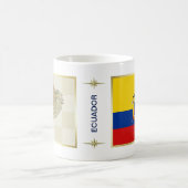 Ecuador-Flagge + Karten-Tasse Kaffeetasse (Mittel)