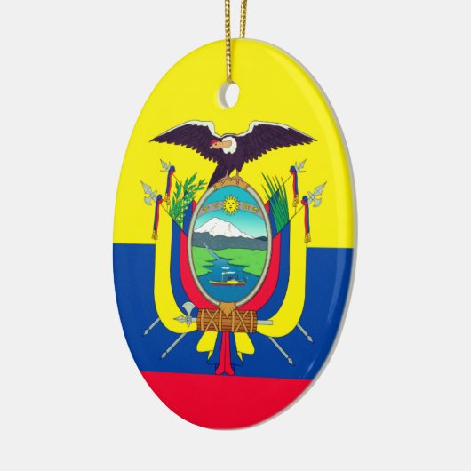 Ecuador-Flagge Keramik Ornament (Links)