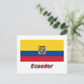 Ecuador-Flagge mit Namen Postkarte (Stehend Vorderseite)