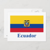 Ecuador-Flagge mit Namen Postkarte (Vorne/Hinten)