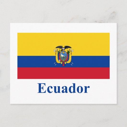 Ecuador-Flagge mit Namen Postkarte (Vorderseite)