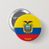 Ecuador Flagge Niedliches Patriotikum Button (Vorne & Hinten)