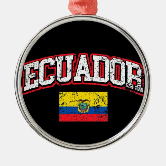 Ecuador-Flagge Ornament Aus Metall (Vorne)