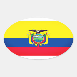 Ecuador-Flagge Ovaler Aufkleber