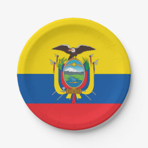 Ecuador-Flagge Pappteller