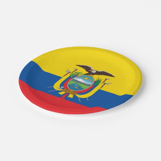 Ecuador-Flagge Pappteller (Schrägansicht)
