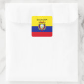 Ecuador-Flagge Quadratischer Aufkleber (Tasche)
