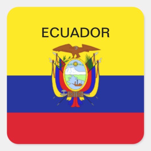 Ecuador-Flagge Quadratischer Aufkleber (Vorderseite)