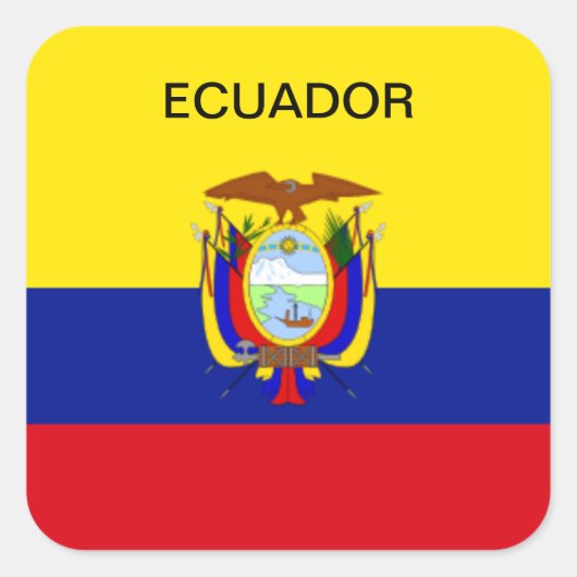 Ecuador-Flagge Quadratischer Aufkleber (Vorderseite)