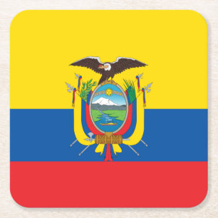 Ecuador-Flagge Rechteckiger Pappuntersetzer