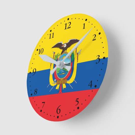 Ecuador-Flagge Runde Wanduhr (Winkel)