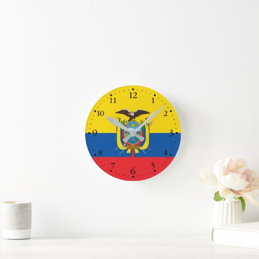 Ecuador-Flagge Runde Wanduhr (Zuhause)