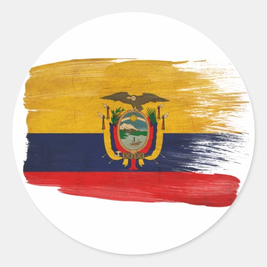 Ecuador-Flagge Runder Aufkleber (Vorderseite)