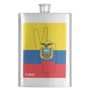 Ecuador-Flagge Siegeszeichen Patriotisch Flachmann