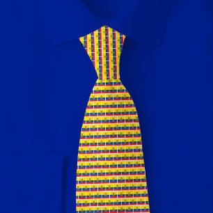 Ecuador-Flagge Ziegelmuster Krawatte