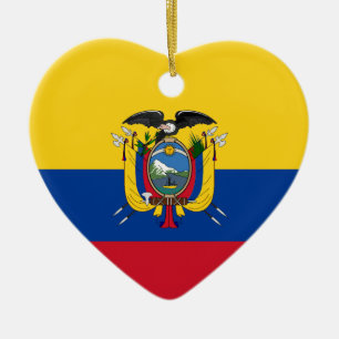 Ecuador-Flaggen-Herz Keramikornament