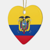 Ecuador-Flaggen-Herz Keramikornament (Links)