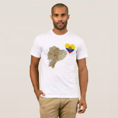 Ecuador-Flaggen-Herz und Karten-T - Shirt (Vorne ganz)