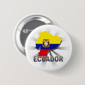 Ecuador-Flaggen-Karte 2,0 Button (Vorne & Hinten)