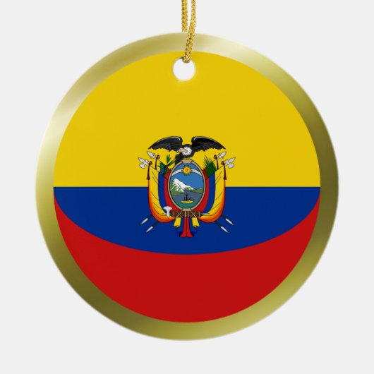 Ecuador-Flaggen-Verzierung Keramikornament (Vorne)