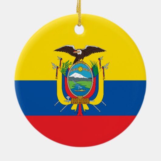 Ecuador-Flaggen-Verzierung Keramikornament (Hinten)
