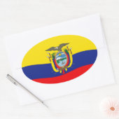 Ecuador-Flaggenaufkleber Ovaler Aufkleber (Umschlag)