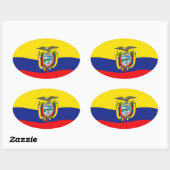 Ecuador-Flaggenaufkleber Ovaler Aufkleber (Blatt)