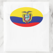 Ecuador-Flaggenaufkleber Ovaler Aufkleber (Tasche)