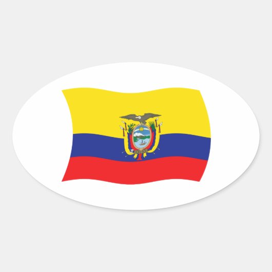 Ecuador-Flaggenaufkleber Ovaler Aufkleber (Vorderseite)