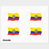 Ecuador-Flaggenaufkleber Ovaler Aufkleber (Blatt)