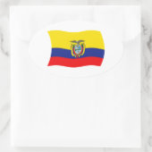 Ecuador-Flaggenaufkleber Ovaler Aufkleber (Tasche)