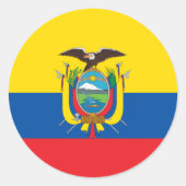 Ecuador-Flaggenaufkleber Runder Aufkleber (Vorderseite)