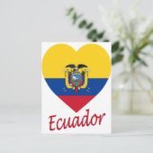 Ecuador Flaggenherz Postkarte (Stehend Vorderseite)