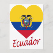 Ecuador Flaggenherz Postkarte (Vorderseite)