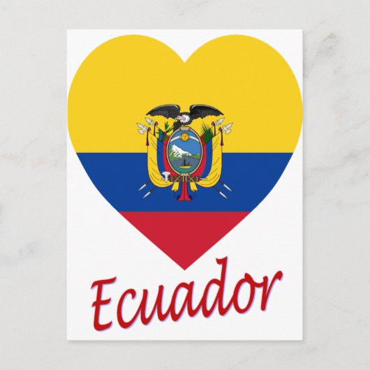 Ecuador Flaggenherz Postkarte (Vorderseite)