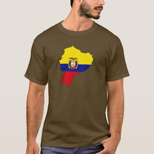 Ecuador-Flaggenkarte T-Shirt (Vorderseite)