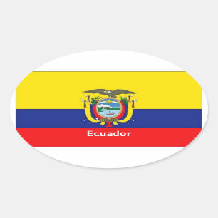 Ecuador-Flaggenovalaufkleber Ovaler Aufkleber