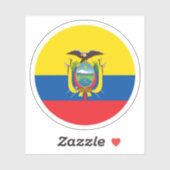 Ecuador Flaggenrundkleber Aufkleber (Blatt)