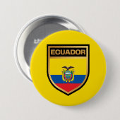 Ecuador-Flaggenschild Button (Vorne & Hinten)