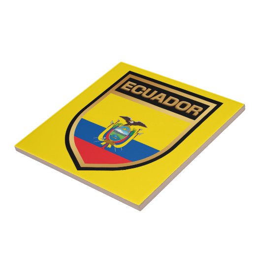 Ecuador-Flaggenschild Fliese (Seite)
