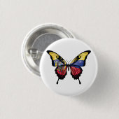 Ecuador Frack-Schmetterlingsflagge Button (Vorne & Hinten)