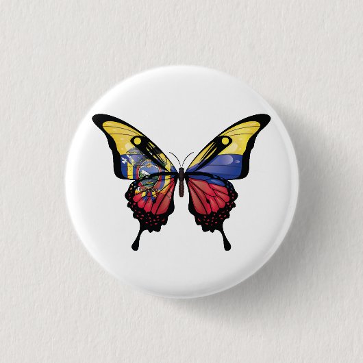 Ecuador Frack-Schmetterlingsflagge Button (Vorderseite)