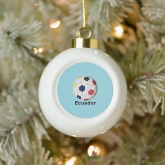 Ecuador Fußball Keramik Kugel-Ornament (Baum)